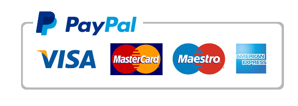 Puoi pagare alla consegna, con bonifico bancario o tramite Paypal.com con il tuo conto o con Carta di Credito.